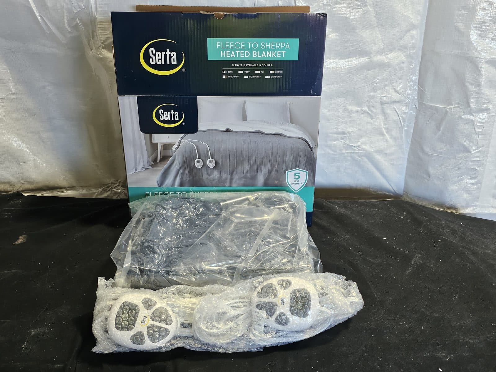 Serta Fleece to Sherpa Heated Blanket - Queen