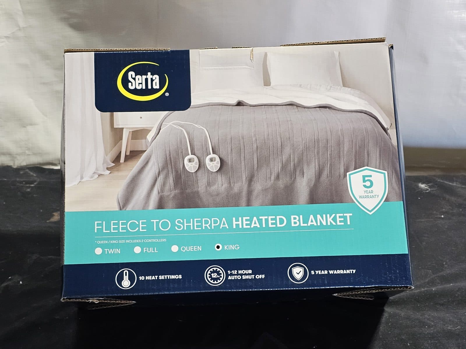 Serta Fleece to Sherpa Heated Blanket - King